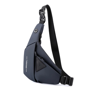 Detailed view of water-resistant chest bag with adjustable strap and Yafellasi branding