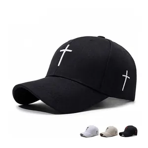 Cross 3D Embroidery Baseball Cap Adjustable Breathable Sun Protection Peak Hat Outdoor Sport Unisex Fashion