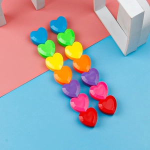 Marcatori 3D in resina a forma di cuore arcobaleno per cancelleria e diario