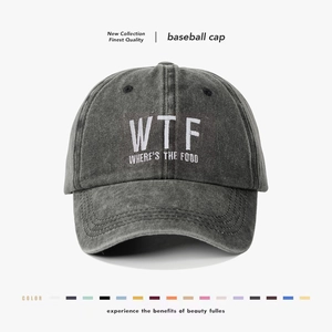 Washed Cotton Baseball Cap Retro Distressed Embroidery Letter Adjustable Sun Protection Outdoor Hip Hop Hat For Men Women
