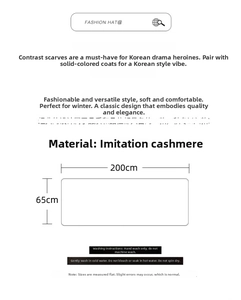Detailed size guide for the 200x65cm soft polka dot scarf with washing instructions