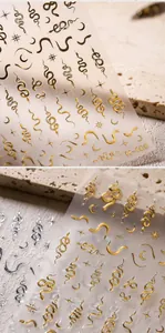 Macro detail of M-489 luxury 3D metallic snake and moon pattern nail art stickers