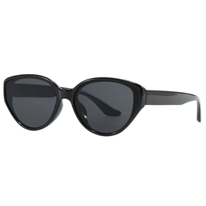 Chic black cat eye sunglasses for women with dark UV protection lenses in a sleek glossy finish