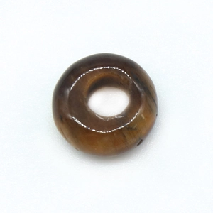 Tiger eye stone large hole bead for DIY jewelry making with golden striped texture