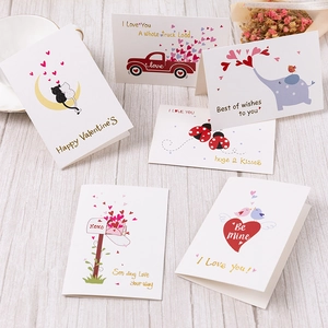 Set of 6 assorted gold-stamped greeting cards for Valentine's Day and special occasions