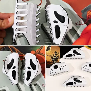 Ghostface scream mask hair claw clip for Halloween party hair styling and long hair accessory