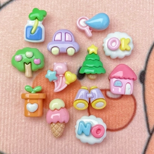 Set of 12 colorful mini resin charms for DIY phone cases and jewelry accessories