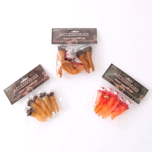Realistic Halloween prosthetic props set with severed fingers, ears, and eyeballs