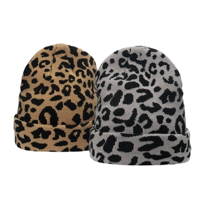 Leopard Print Zebra Stripe Checkerboard Cuffed Beanie Acrylic Knit Hat Winter Warm Fashion Streetwear Men Women