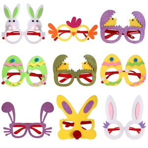 Easter party glasses set with 9 designs including rabbit chick and colorful eggs