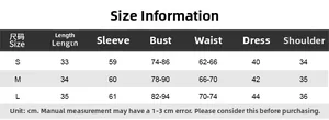 Size chart showing S to L dimensions in cm for the floral high-neck skirt two-piece set