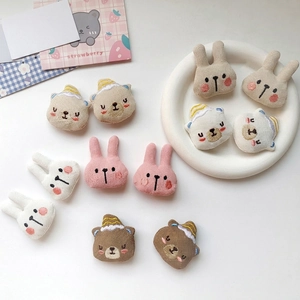 Cute knitted animal charm accessories featuring rabbits and bears for DIY craft decoration
