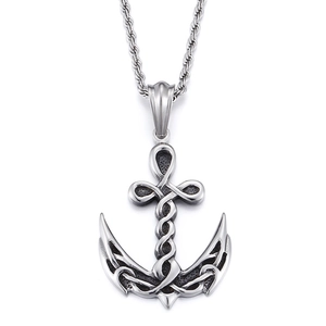 Anchor Pendant Stainless Steel Vintage Punk Nautical Celtic Cross Style For Men