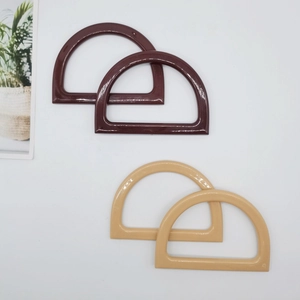 D Shape Bag Handle Resin Acrylic Replacement For DIY Handmade Handbags Purses Accessories Solid Color Glossy