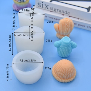 Silicone DIY molds for gloves, sweaters, and hats shapes for cake fondant and chocolate
