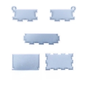 5-piece silicone mold set for DIY epoxy resin storage boxes and puzzle accessories