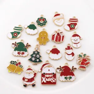 Christmas enamel charms collection featuring Santa, gingerbread man and festive bells