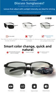 Detail of semi-rimless polarized sunglasses showing TR90 frame and photochromic lenses