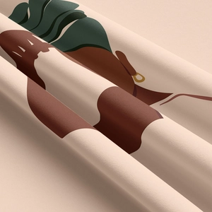 Detail eines bedruckten Polyesterstoffs mit abstraktem modernem Kunstmuster und Textur