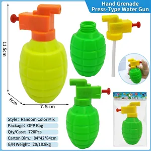 Colorful grenade-shaped squirt water gun toy for summer pool and beach fun