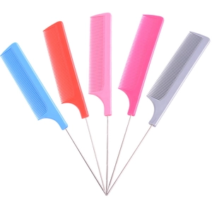 Set di 5 pettini a coda professionali con aghi in metallo in colori assortiti