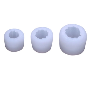 Three-piece pumpkin silicone mold set for DIY candles and mousse cakes in white