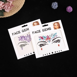 Bijoux de visage scintillants en acrylique pour maquillage de fête avec strass colorés