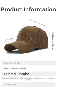 Détail de la casquette marron à chevrons avec logo G doré et sangle arrière réglable