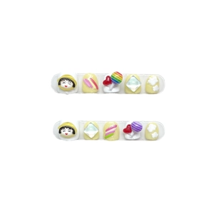 Faux ongles 3D faits main pour filles avec personnages de dessins animés et motifs cerises