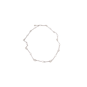 French style gold plated pearl necklace featuring CD letter links for women