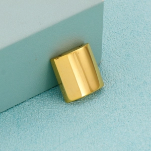 Glatter vergoldeter Edelstahl-Anhänger mit zwei Löchern für DIY-Schmuck und Handwerk