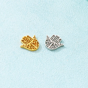 Breloques Main De Hamsa En Acier Inoxydable Pendentifs Main De Fatima Creux Pour Fabrication De Bijoux DIY Style Vintage