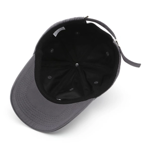 Gorra de béisbol de algodón gris oscuro con correa ajustable y forro transpirable