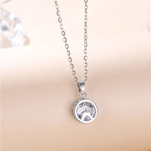 Sparkling Eiffel Tower pendant necklace with zircon stone in silver finish for women