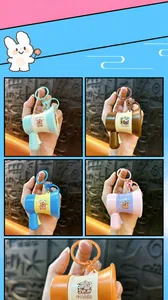 Capybara recording megaphone keychain in four assorted colors