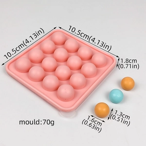 Pink silicone sphere mold dimensions 10.5cm and ball sizes 1.3cm to 1.6cm