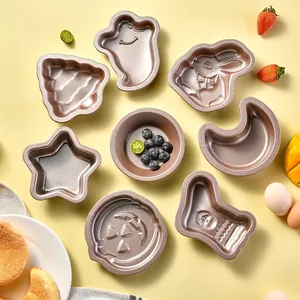 Stampi per Dolci in Acciaio al Carbonio Antiaderente Natale Halloween Oro Champagne Teglia da Forno Albero di Natale Fantasma Zucca Coniglio Luna Stella Strumenti da Forno