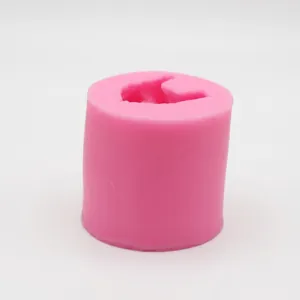 Pink 3D bear bow silicone mold for handmade soap candle and resin crafts