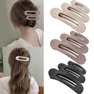 Pinzas para el pelo mate en beige, rosa empolvado y negro con cortes ovales modernos