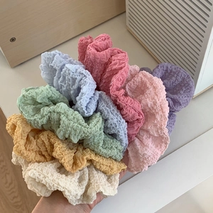 Bunte plissierte Haargummis in Macaron-Tönen mit 3D-Blasenstruktur für modische Frisuren