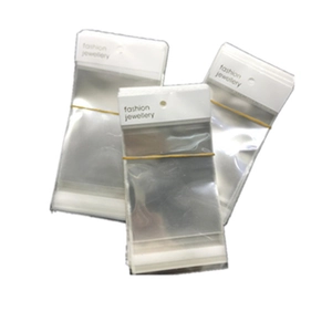 Thick self-adhesive clear jewelry packaging bags with white fashion jewelry header cards