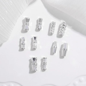 Chiusura A Vite In Argento Sterling 925 Connettore Finale A Spirale Irregolare Per Creazione Di Gioielli DIY