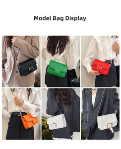 Quilted small square crossbody bags with gold metal buckle shown in multiple colors