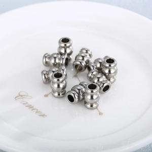 Polished silver stainless steel corrugated tube spacer beads for DIY jewelry making