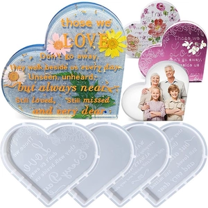 DIY Heart-shaped silicone mold set for resin photo frames and memorial flower casting