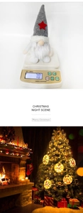 Detailed view of 70g Christmas gnome with sequins and LED light pendants decoration