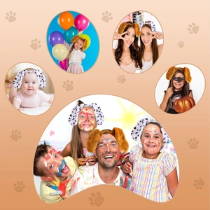 Detailansicht des Dalmatiner-Plüsch-Haarreifens für Kinder und Erwachsene für Cosplay