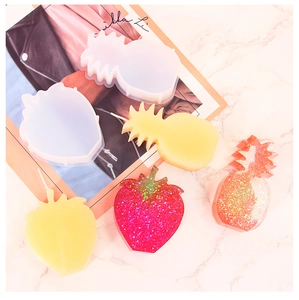 DIY silicone molds for strawberry and pineapple shaped scented candles and resin crafts