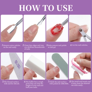 9-piece stainless steel manicure tool kit with nail files and buffers for professional nail care