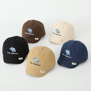 Toddler elephant embroidery baseball caps in five colors for boys and girls aged 2-5